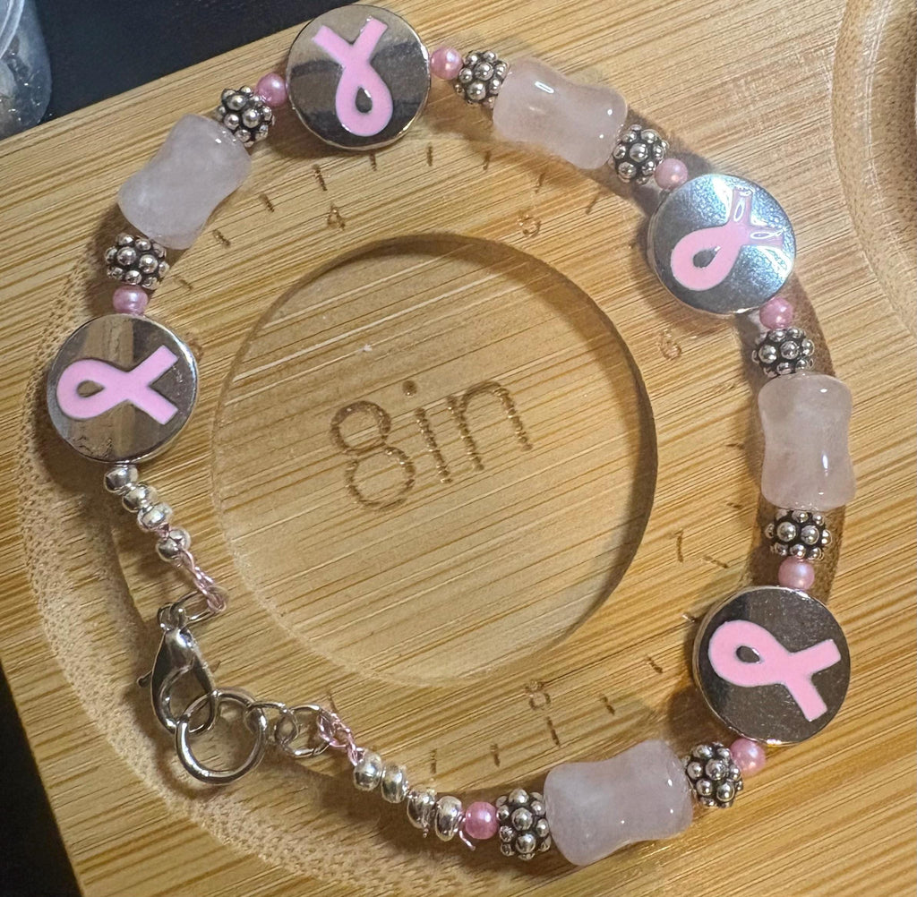 Hope and Strength Pink Ribbon Awareness Bracelet