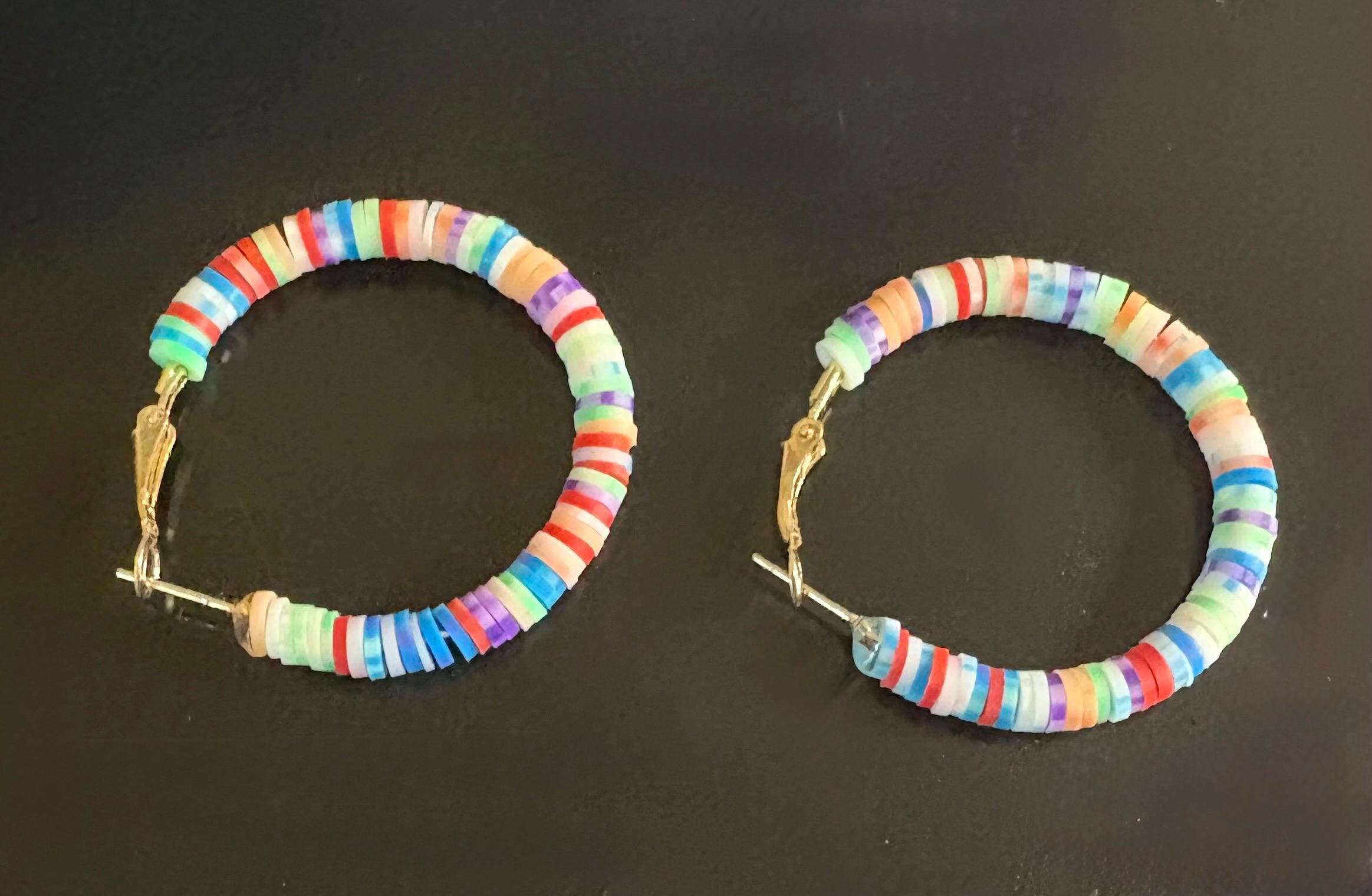 Soft Silicone Beaded Hoop Earrings