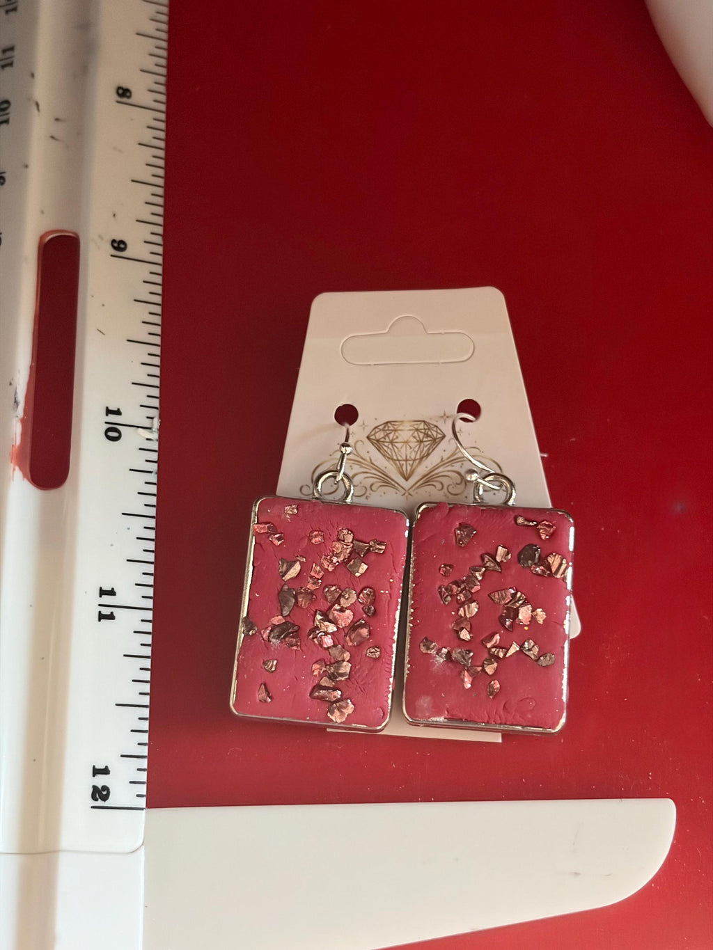 Raspberry Confetti Clay Earrings