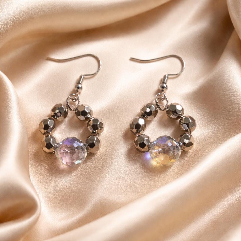 Handcrafted Bead Accent Looped Earrings