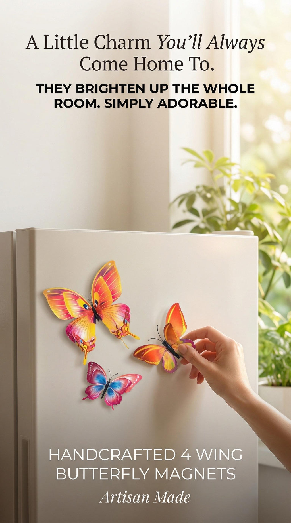 Whimsical Butterfly Magnet (set of 3)– Bright Home Decor