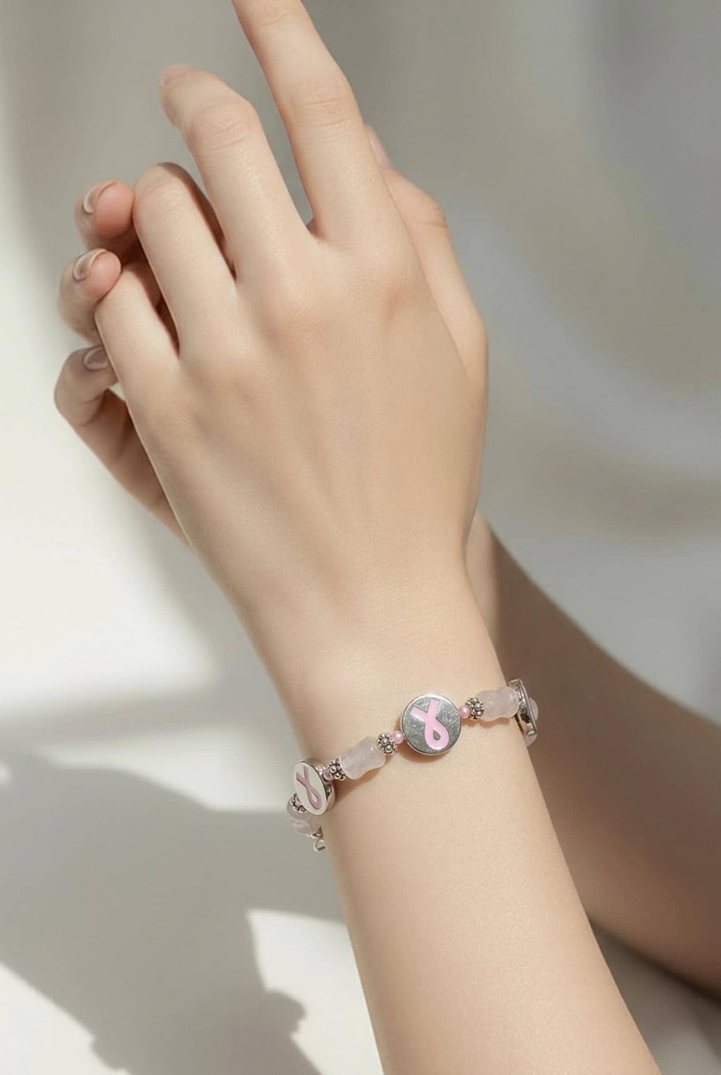 Hope and Strength Pink Ribbon Awareness Bracelet