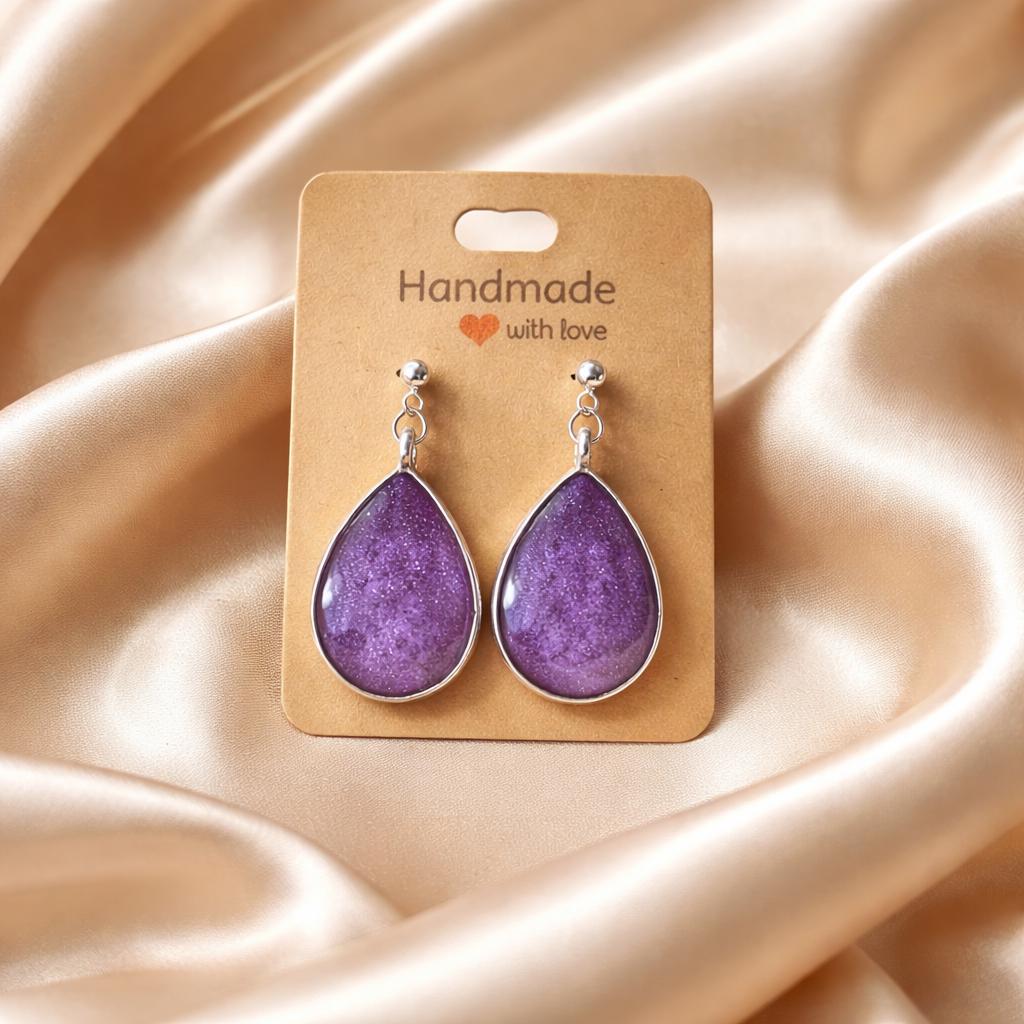 Shimmering Purple Drop Earrings