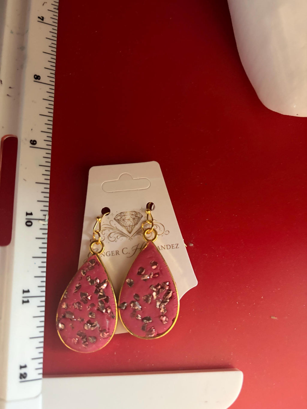 Raspberry Confetti Clay Earrings